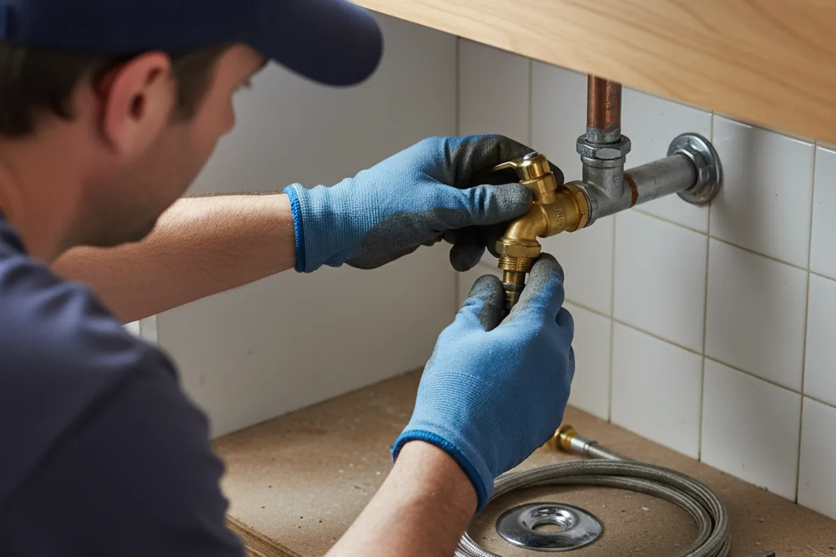 Shutoff valve and fitting work during Burst Pipe Repair in Park City